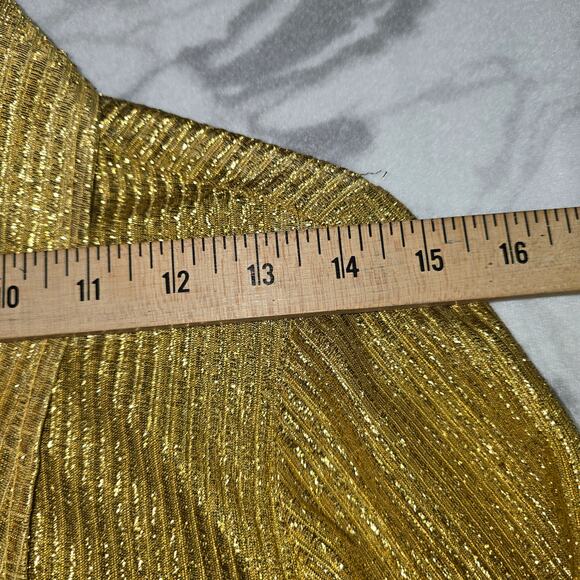 Vintage Gold Shimmer Women's Button Up Top Size 34 - Picture 8 of 10